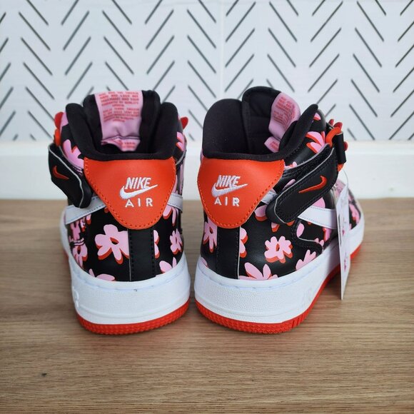 ⭐Nike Air Force 1 Mid Top Easy On Sz 7Y Big Kids Shoes Pink 3D Floral FQ3692-001 - Picture 12 of 14